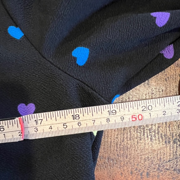 Valentine's Day Colorful Heart Print Black Zip Up Bomber Baseball Jacket M - Picture 4 of 6